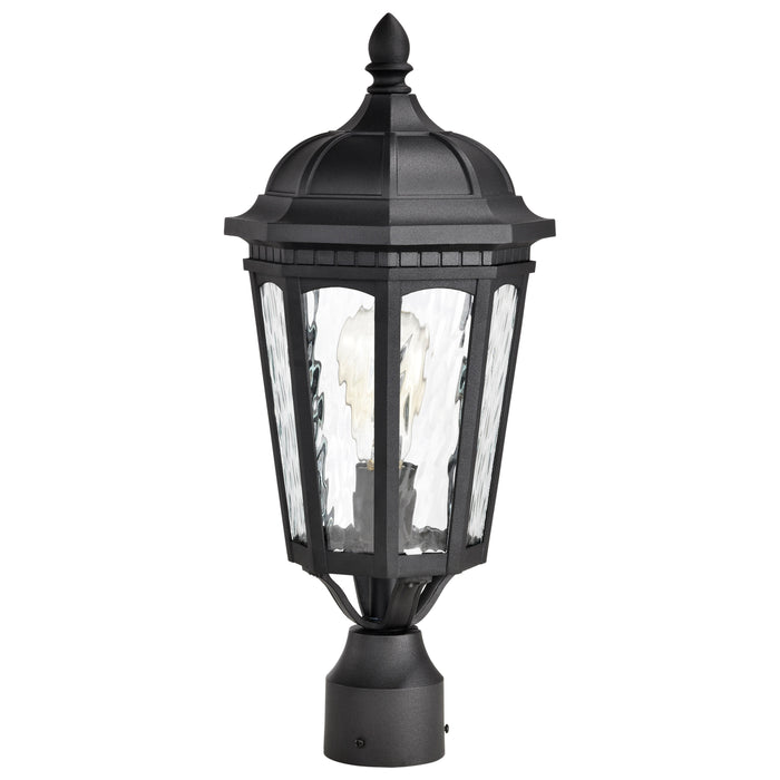 SATCO/NUVO East River Outdoor Post Lantern 1 Light Matte Black Finish Clear Water Glass (60-5943)
