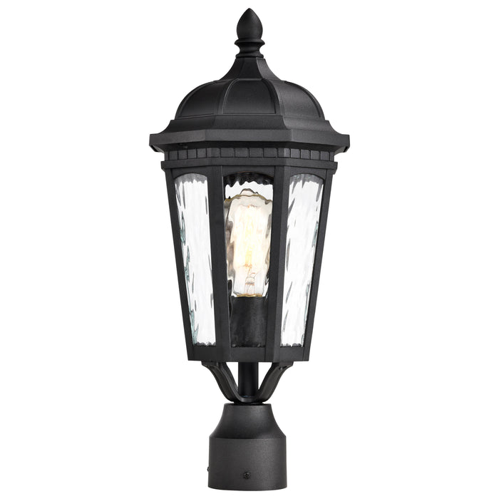SATCO/NUVO East River Outdoor Post Lantern 1 Light Matte Black Finish Clear Water Glass (60-5943)
