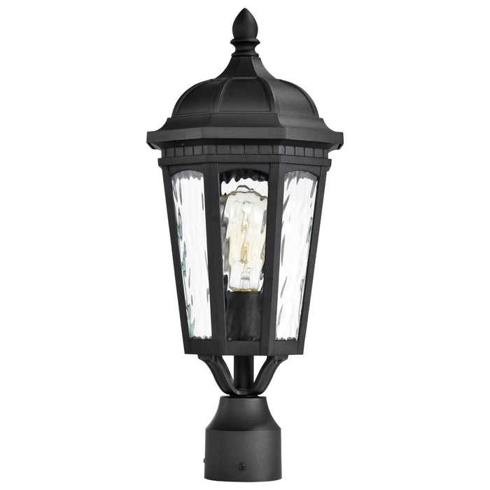 SATCO/NUVO East River Outdoor Post Lantern 1 Light Matte Black Finish Clear Water Glass (60-5943)