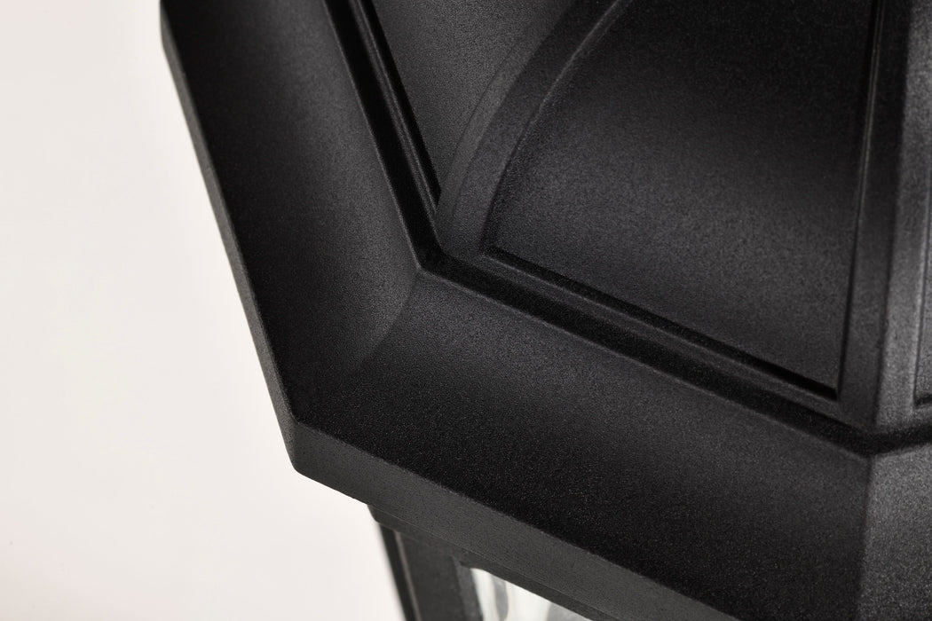 SATCO/NUVO East River Outdoor Post Lantern 1 Light Matte Black Finish Clear Water Glass (60-5943)