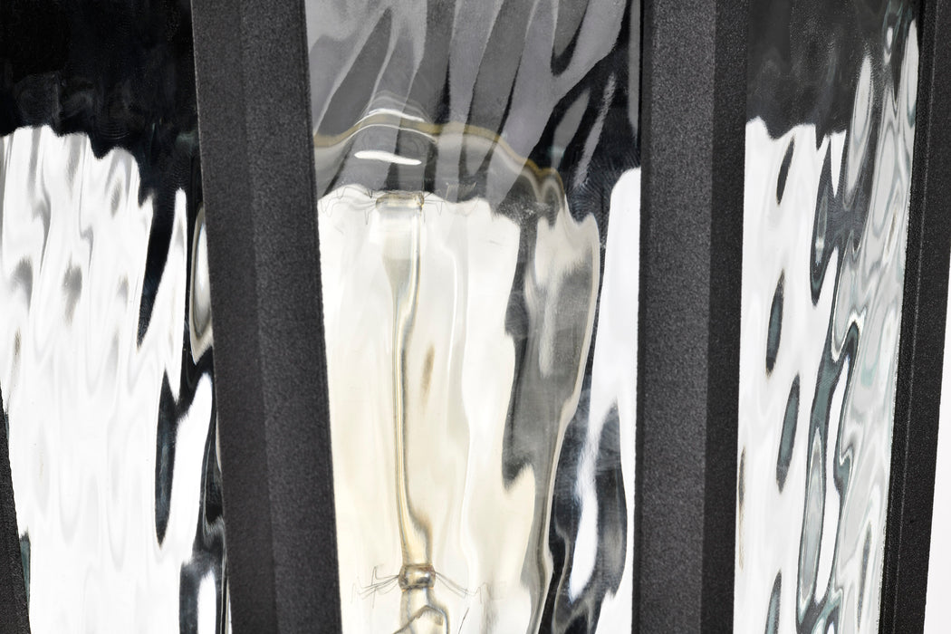 SATCO/NUVO East River Outdoor Post Lantern 1 Light Matte Black Finish Clear Water Glass (60-5943)