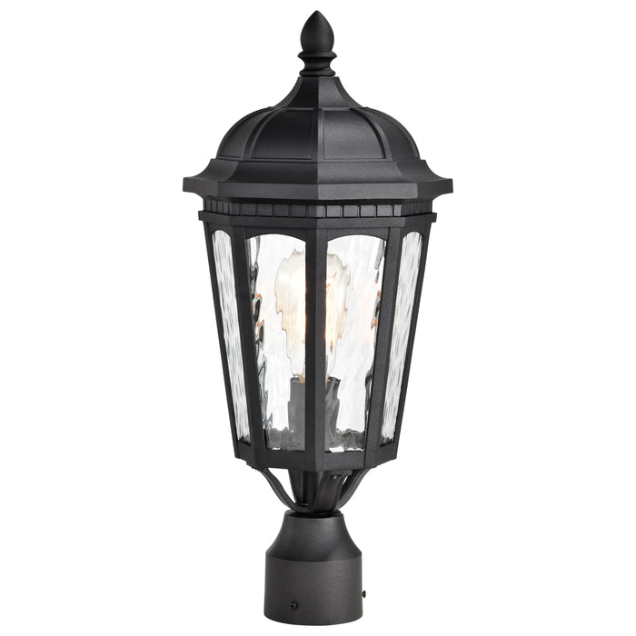 SATCO/NUVO East River Outdoor Post Lantern 1 Light Matte Black Finish Clear Water Glass (60-5943)
