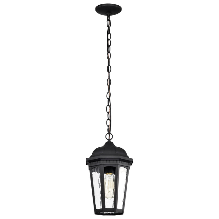 SATCO/NUVO East River Outdoor Hanging Lantern 1 Light Matte Black Finish Clear Water Glass (60-5944)