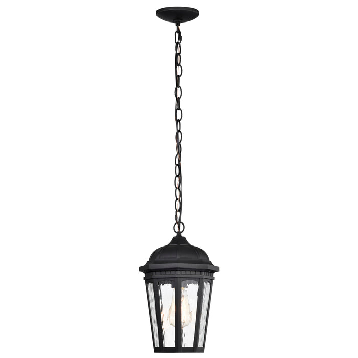 SATCO/NUVO East River Outdoor Hanging Lantern 1 Light Matte Black Finish Clear Water Glass (60-5944)