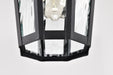 SATCO/NUVO East River Outdoor Hanging Lantern 1 Light Matte Black Finish Clear Water Glass (60-5944)