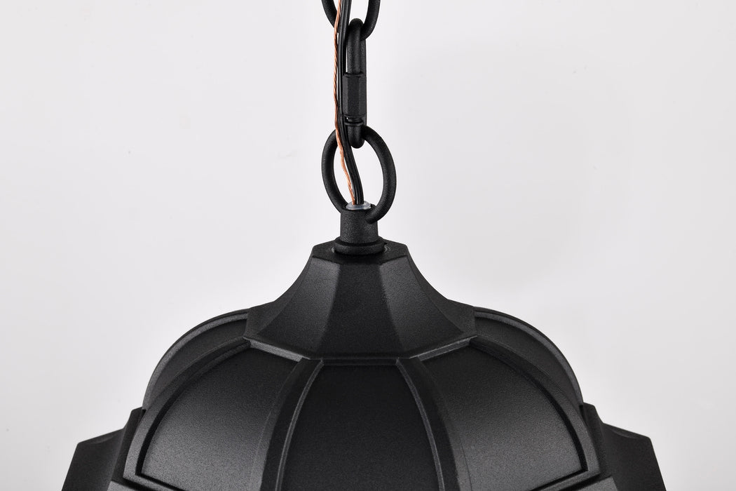 SATCO/NUVO East River Outdoor Hanging Lantern 1 Light Matte Black Finish Clear Water Glass (60-5944)