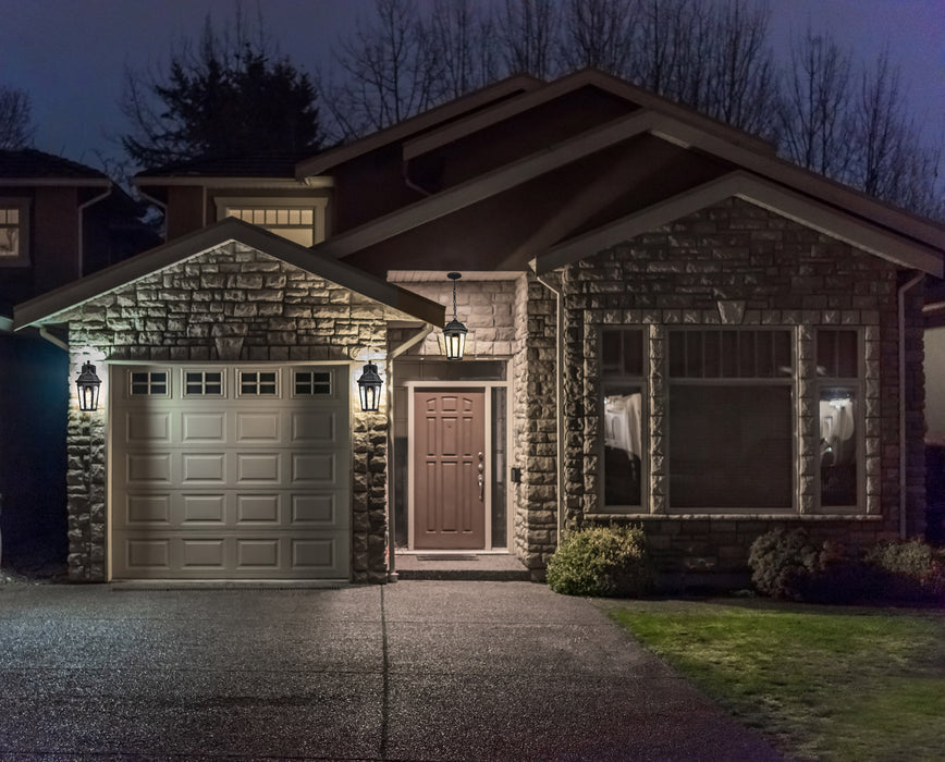 SATCO/NUVO East River Outdoor Hanging Lantern 1 Light Matte Black Finish Clear Water Glass (60-5944)