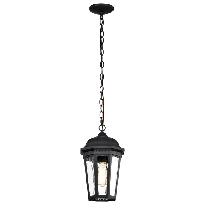 SATCO/NUVO East River Outdoor Hanging Lantern 1 Light Matte Black Finish Clear Water Glass (60-5944)