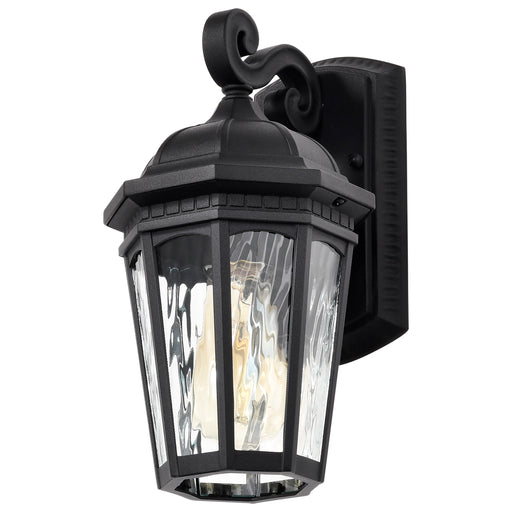 SATCO/NUVO East River Outdoor Small Wall Lantern 1 Light Matte Black Finish Clear Water Glass (60-5945)