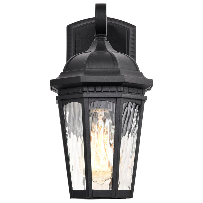 SATCO/NUVO East River Outdoor Small Wall Lantern 1 Light Matte Black Finish Clear Water Glass (60-5945)