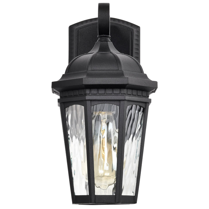 SATCO/NUVO East River Outdoor Small Wall Lantern 1 Light Matte Black Finish Clear Water Glass (60-5945)