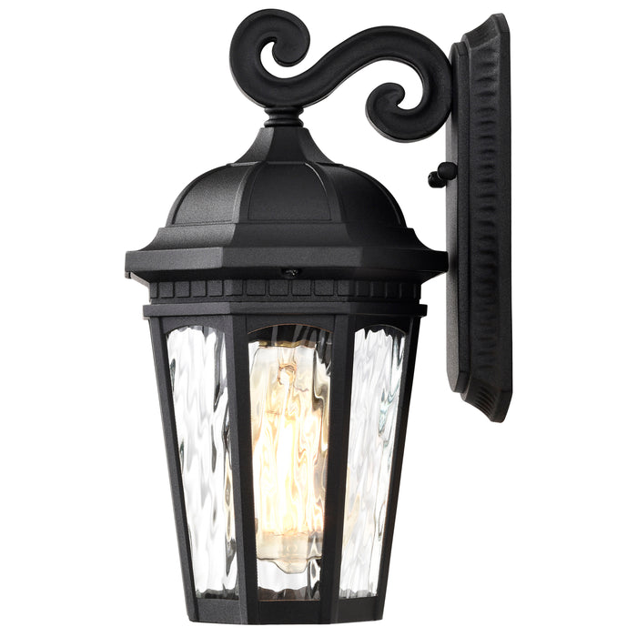 SATCO/NUVO East River Outdoor Small Wall Lantern 1 Light Matte Black Finish Clear Water Glass (60-5945)