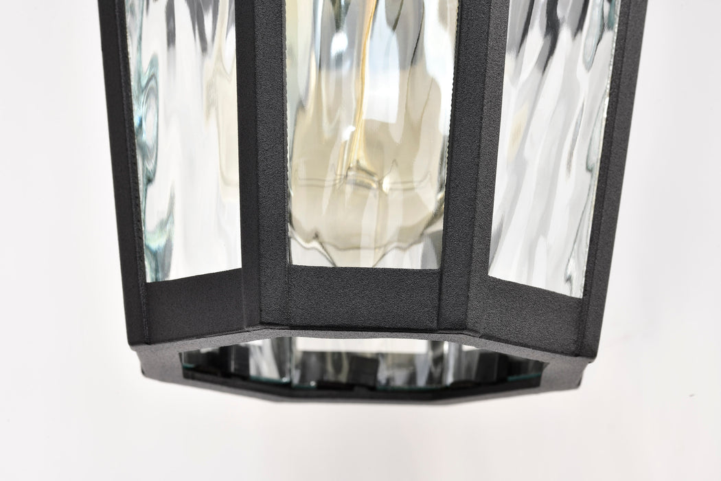 SATCO/NUVO East River Outdoor Small Wall Lantern 1 Light Matte Black Finish Clear Water Glass (60-5945)