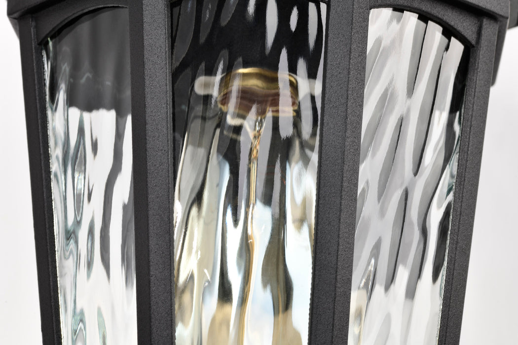 SATCO/NUVO East River Outdoor Small Wall Lantern 1 Light Matte Black Finish Clear Water Glass (60-5945)