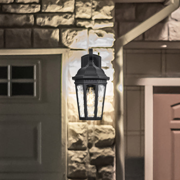SATCO/NUVO East River Outdoor Small Wall Lantern 1 Light Matte Black Finish Clear Water Glass (60-5945)
