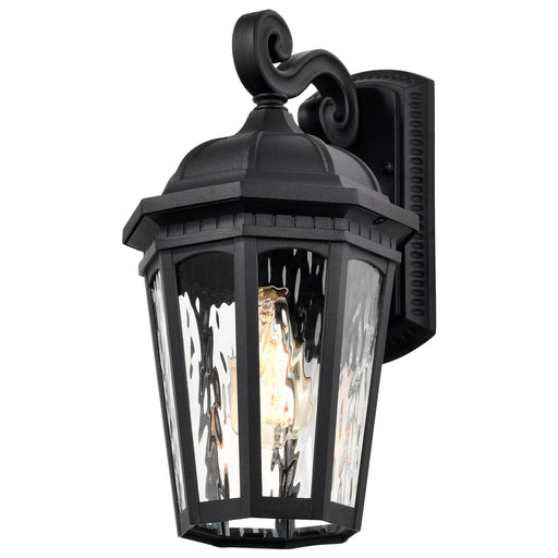 SATCO/NUVO East River Outdoor Large Wall Lantern 1 Light Matte Black Finish Clear Water Glass (60-5946)