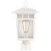SATCO/NUVO Cove Neck Outdoor Large Post Lantern 1 Light White Finish Clear Seeded Glass (60-5951)