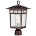 SATCO/NUVO Cove Neck Outdoor Large Post Lantern 1 Light Rustic Bronze Finish Clear Seeded Glass (60-5952)