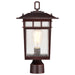 SATCO/NUVO Cove Neck Outdoor Large Post Lantern 1 Light Rustic Bronze Finish Clear Seeded Glass (60-5952)