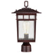 SATCO/NUVO Cove Neck Outdoor Large Post Lantern 1 Light Rustic Bronze Finish Clear Seeded Glass (60-5952)