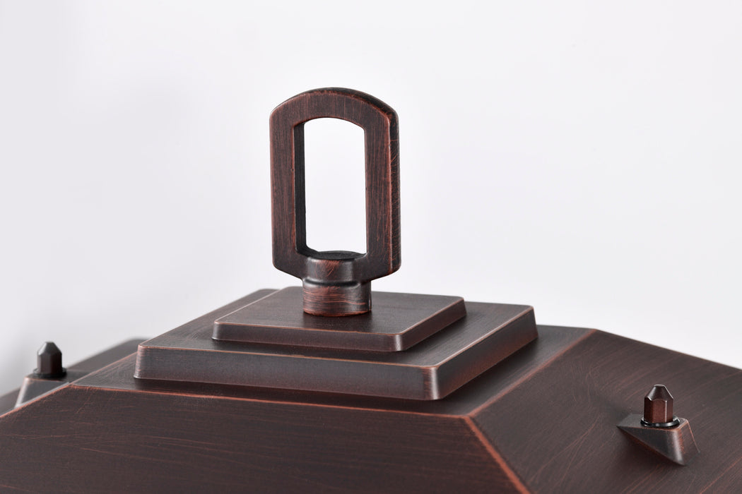 SATCO/NUVO Cove Neck Outdoor Large Post Lantern 1 Light Rustic Bronze Finish Clear Seeded Glass (60-5952)