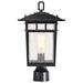 SATCO/NUVO Cove Neck Outdoor Large Post Lantern 1 Light Textured Black Finish Clear Seeded Glass (60-5953)