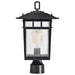 SATCO/NUVO Cove Neck Outdoor Large Post Lantern 1 Light Textured Black Finish Clear Seeded Glass (60-5953)