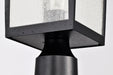 SATCO/NUVO Cove Neck Outdoor Large Post Lantern 1 Light Textured Black Finish Clear Seeded Glass (60-5953)