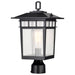 SATCO/NUVO Cove Neck Outdoor Large Post Lantern 1 Light Textured Black Finish Clear Seeded Glass (60-5953)