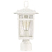 SATCO/NUVO Cove Neck Outdoor Small Post Lantern 1 Light White Finish Clear Seeded Glass (60-5954)