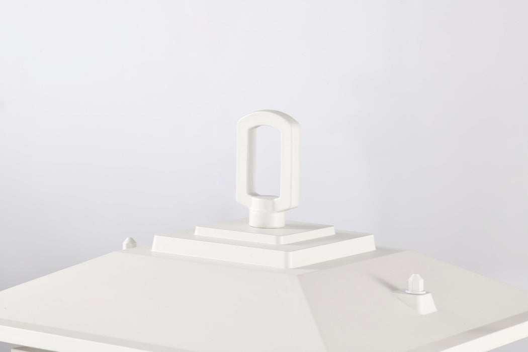 SATCO/NUVO Cove Neck Outdoor Small Post Lantern 1 Light White Finish Clear Seeded Glass (60-5954)