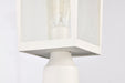 SATCO/NUVO Cove Neck Outdoor Small Post Lantern 1 Light White Finish Clear Seeded Glass (60-5954)
