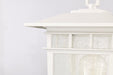 SATCO/NUVO Cove Neck Outdoor Small Post Lantern 1 Light White Finish Clear Seeded Glass (60-5954)