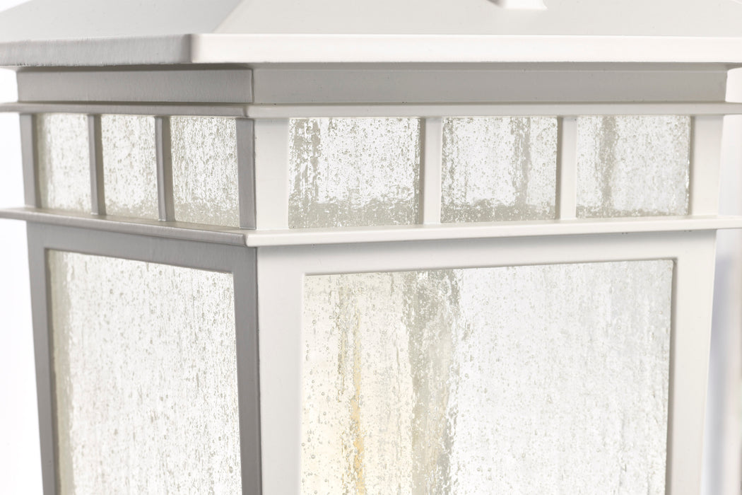 SATCO/NUVO Cove Neck Outdoor Small Post Lantern 1 Light White Finish Clear Seeded Glass (60-5954)