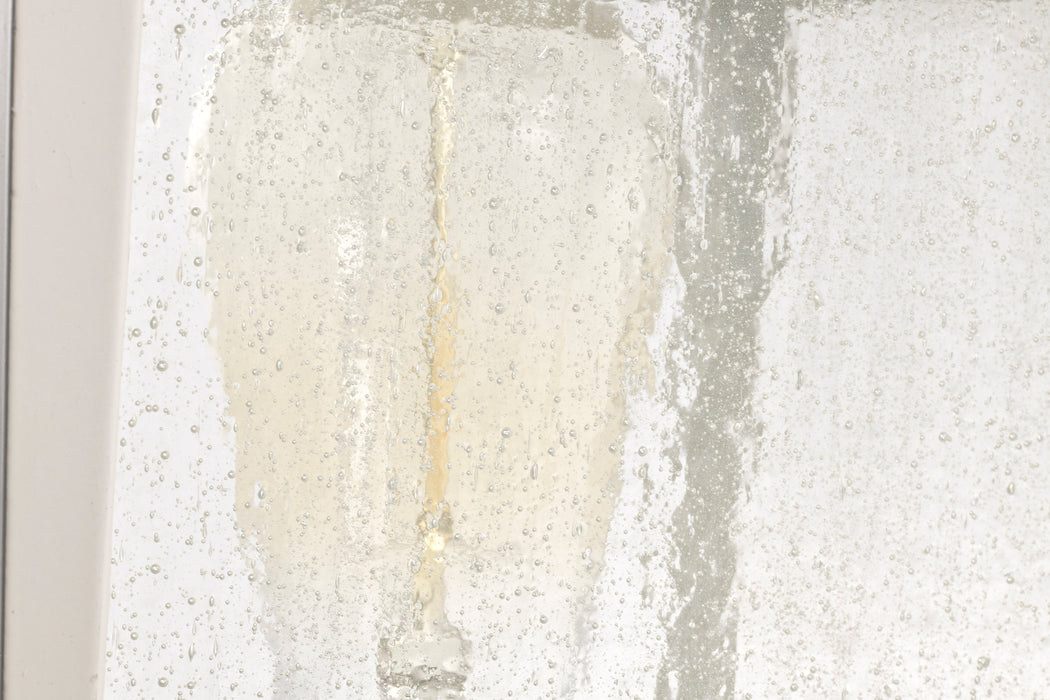 SATCO/NUVO Cove Neck Outdoor Small Post Lantern 1 Light White Finish Clear Seeded Glass (60-5954)