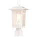 SATCO/NUVO Cove Neck Outdoor Small Post Lantern 1 Light White Finish Clear Seeded Glass (60-5954)