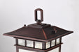 SATCO/NUVO Cove Neck Outdoor Small Post Lantern 1 Light Rustic Bronze Clear Seeded Glass (60-5955)