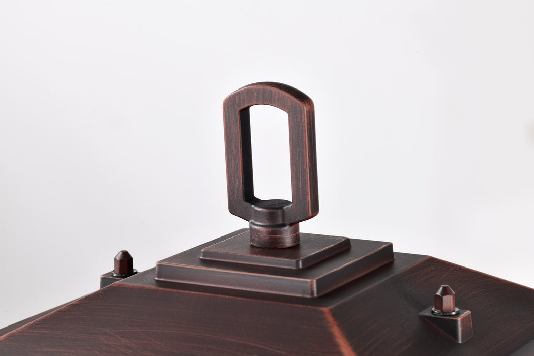 SATCO/NUVO Cove Neck Outdoor Small Post Lantern 1 Light Rustic Bronze Clear Seeded Glass (60-5955)