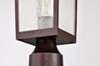 SATCO/NUVO Cove Neck Outdoor Small Post Lantern 1 Light Rustic Bronze Clear Seeded Glass (60-5955)
