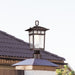 SATCO/NUVO Cove Neck Outdoor Small Post Lantern 1 Light Rustic Bronze Clear Seeded Glass (60-5955)
