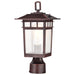 SATCO/NUVO Cove Neck Outdoor Small Post Lantern 1 Light Rustic Bronze Clear Seeded Glass (60-5955)