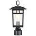 SATCO/NUVO Cove Neck Outdoor Small Post Lantern 1 Light Textured Black Finish Clear Seeded Glass (60-5956)