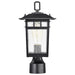 SATCO/NUVO Cove Neck Outdoor Small Post Lantern 1 Light Textured Black Finish Clear Seeded Glass (60-5956)