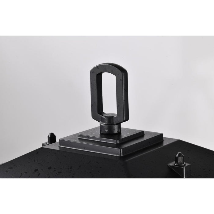 SATCO/NUVO Cove Neck Outdoor Small Post Lantern 1 Light Textured Black Finish Clear Seeded Glass (60-5956)