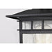 SATCO/NUVO Cove Neck Outdoor Small Post Lantern 1 Light Textured Black Finish Clear Seeded Glass (60-5956)