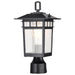 SATCO/NUVO Cove Neck Outdoor Small Post Lantern 1 Light Textured Black Finish Clear Seeded Glass (60-5956)