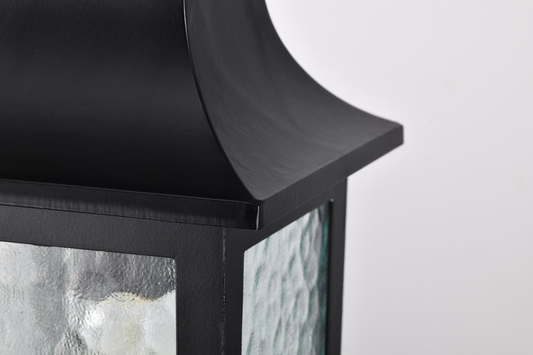 SATCO/NUVO Stillwell Outdoor Hanging Lantern 1 Light Matte Black Finish Water Glass (60-5958)