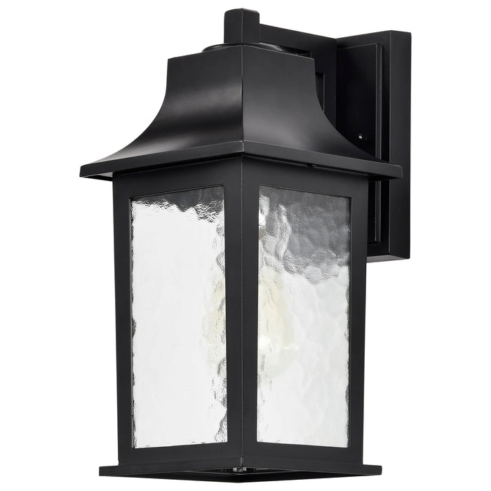 SATCO/NUVO Stillwell Outdoor Small Wall Lantern 1 Light Matte Black Finish Water Glass (60-5959)