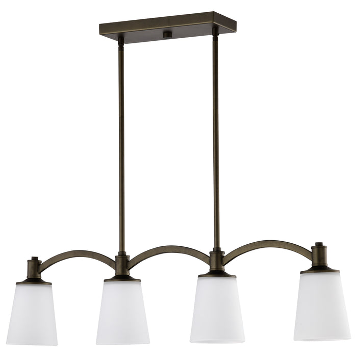 SATCO/NUVO Laguna 4-Light Island Pendant Forest Bronze With White Glass (60-5975)