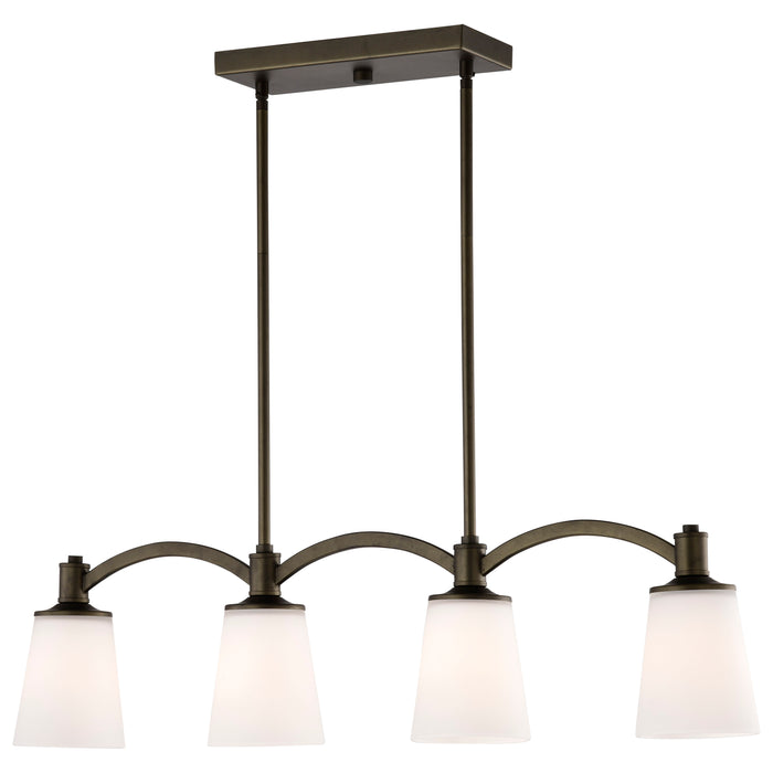 SATCO/NUVO Laguna 4-Light Island Pendant Forest Bronze With White Glass (60-5975)